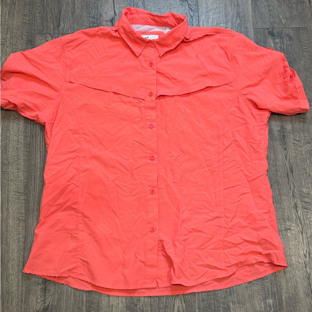 World Wide Sportsman Shirt womens  2XL pink short Sleeve Vented Fishing